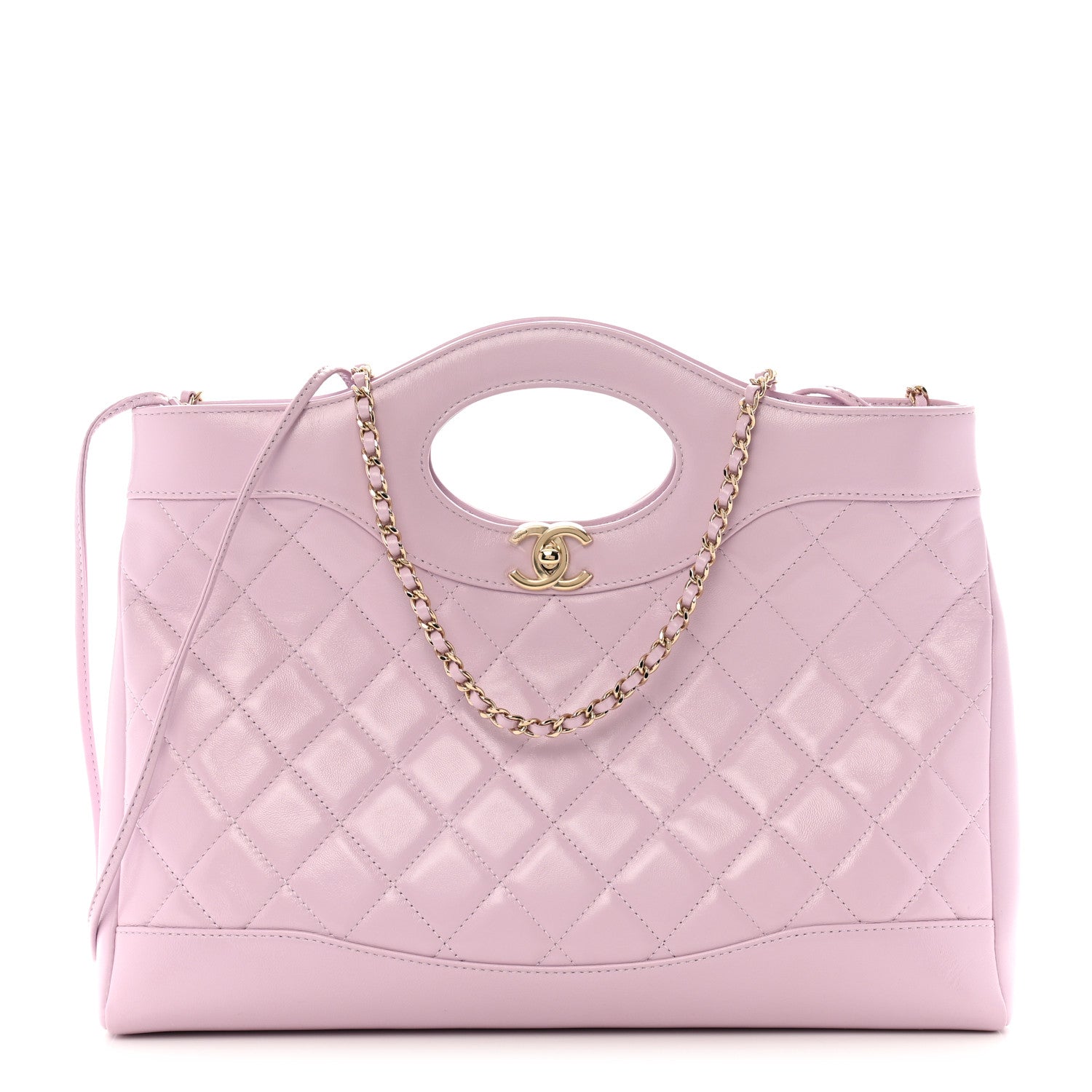 Chanel Shiny Lambskin Quilted 31 Shopping Bag Light Purple 1 of 10