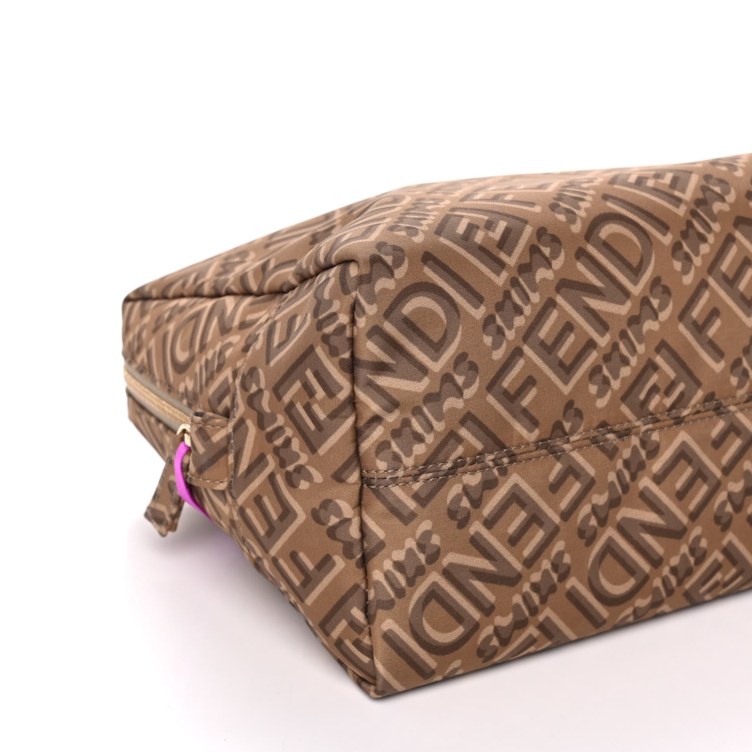 Fendi X SKIMS Nylon Medium Trapezoid Beauty Pouch Sand 9 of 10