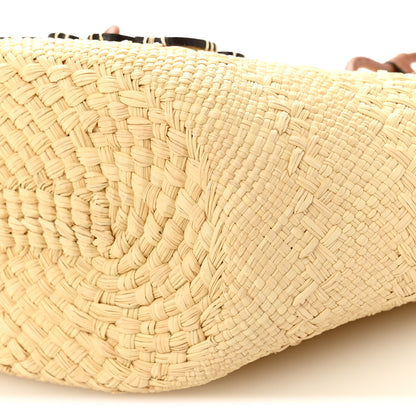 Loewe Calfskin Raffia Small Anagram Basket Tote Bag Natural Tan 10 of 10