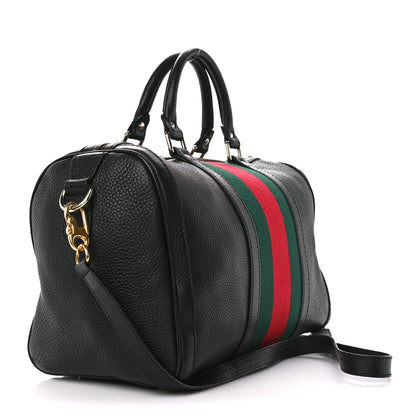 Gucci Calfskin Vintage Web Medium Boston Black 3 of 12