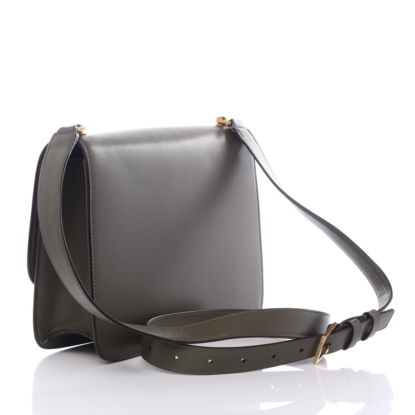 Smooth Calfskin Carre Satchel Khaki