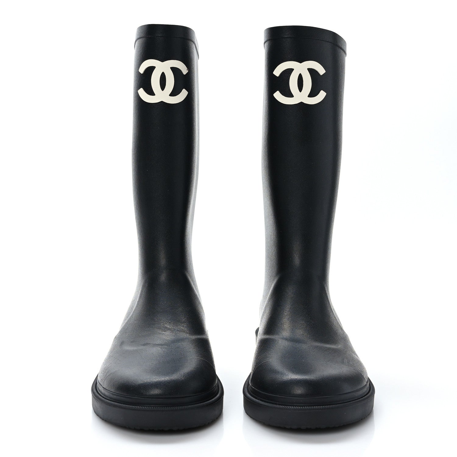 Chanel Caoutchouk CC High Boots 38 Black 2 of 8