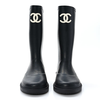 Chanel Caoutchouk CC High Boots 38 Black 2 of 8