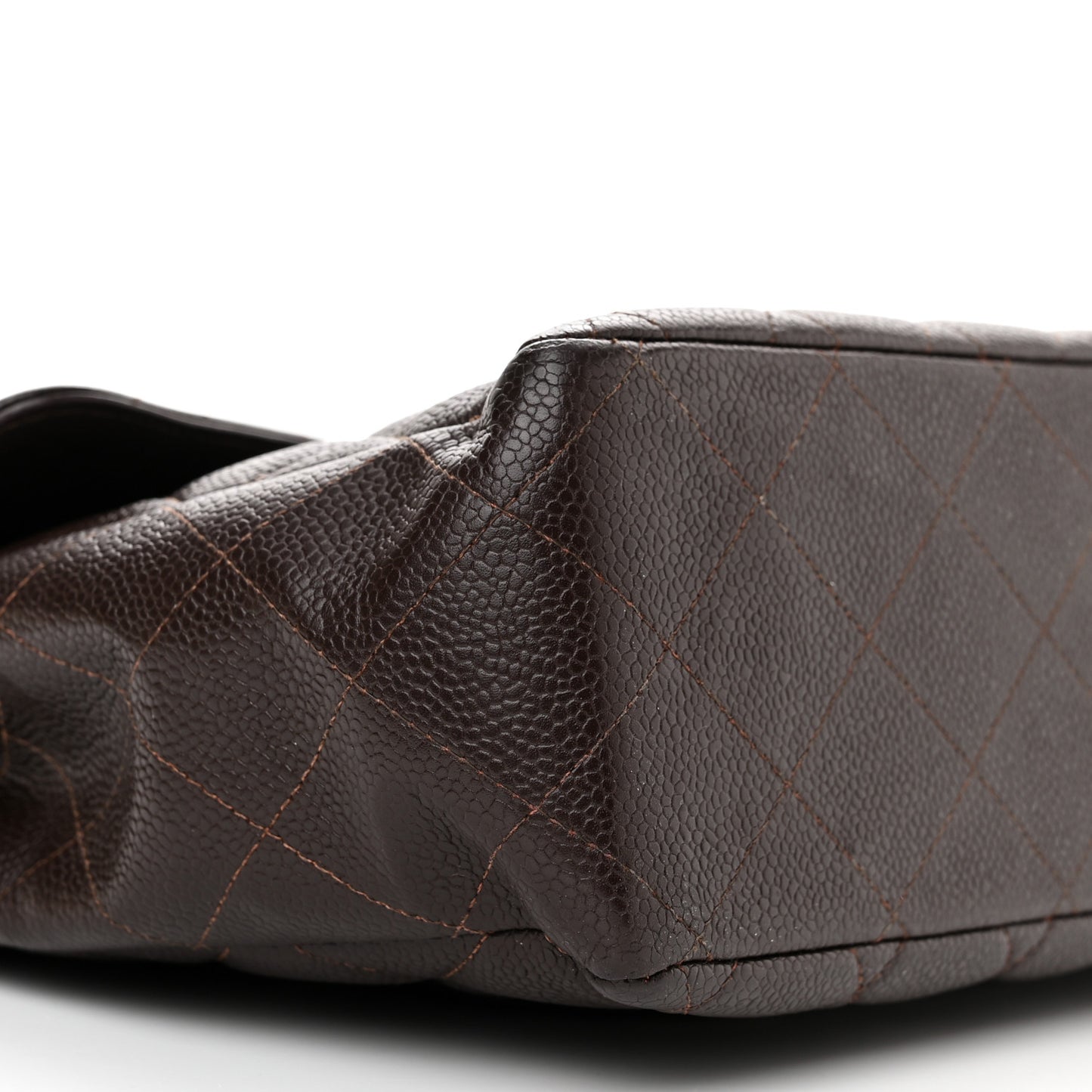 Caviar Quilted Jumbo Single Flap Brown