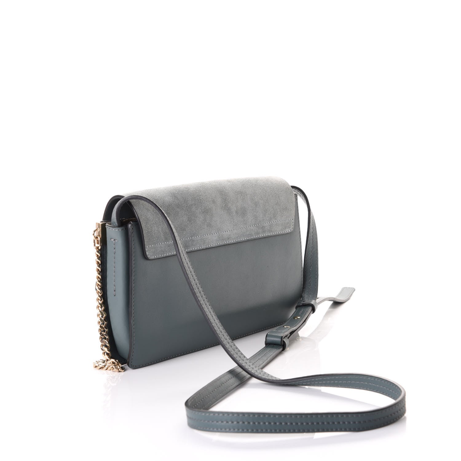 Chloe Suede Calfskin Small Faye Shoulder Bag Cloudy Blue 2 of 9