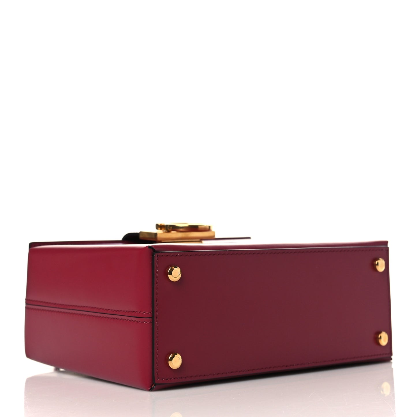 Calfskin Trifolio Box Bag Melagrana