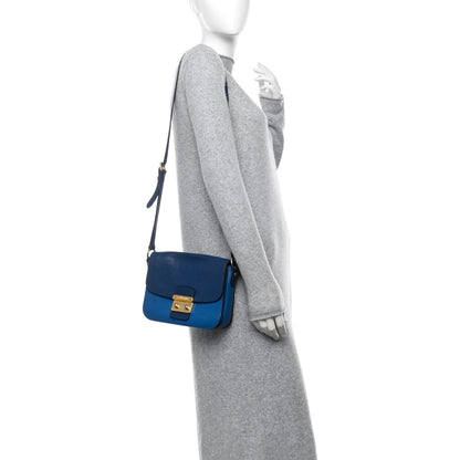 Miu Miu Madras Bicolor Shoulder Bag Marea Cobalt 2 of 15