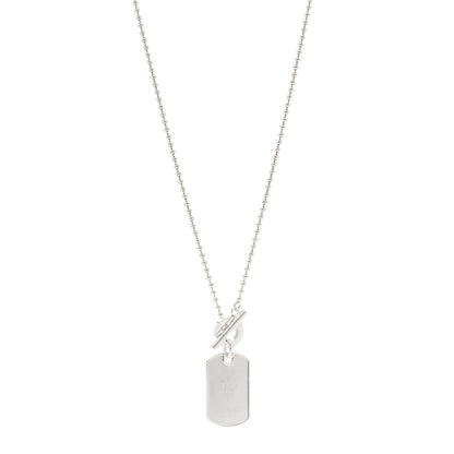 Gucci Sterling Silver Crest Dog Tag Toggle Necklace 1 of 4