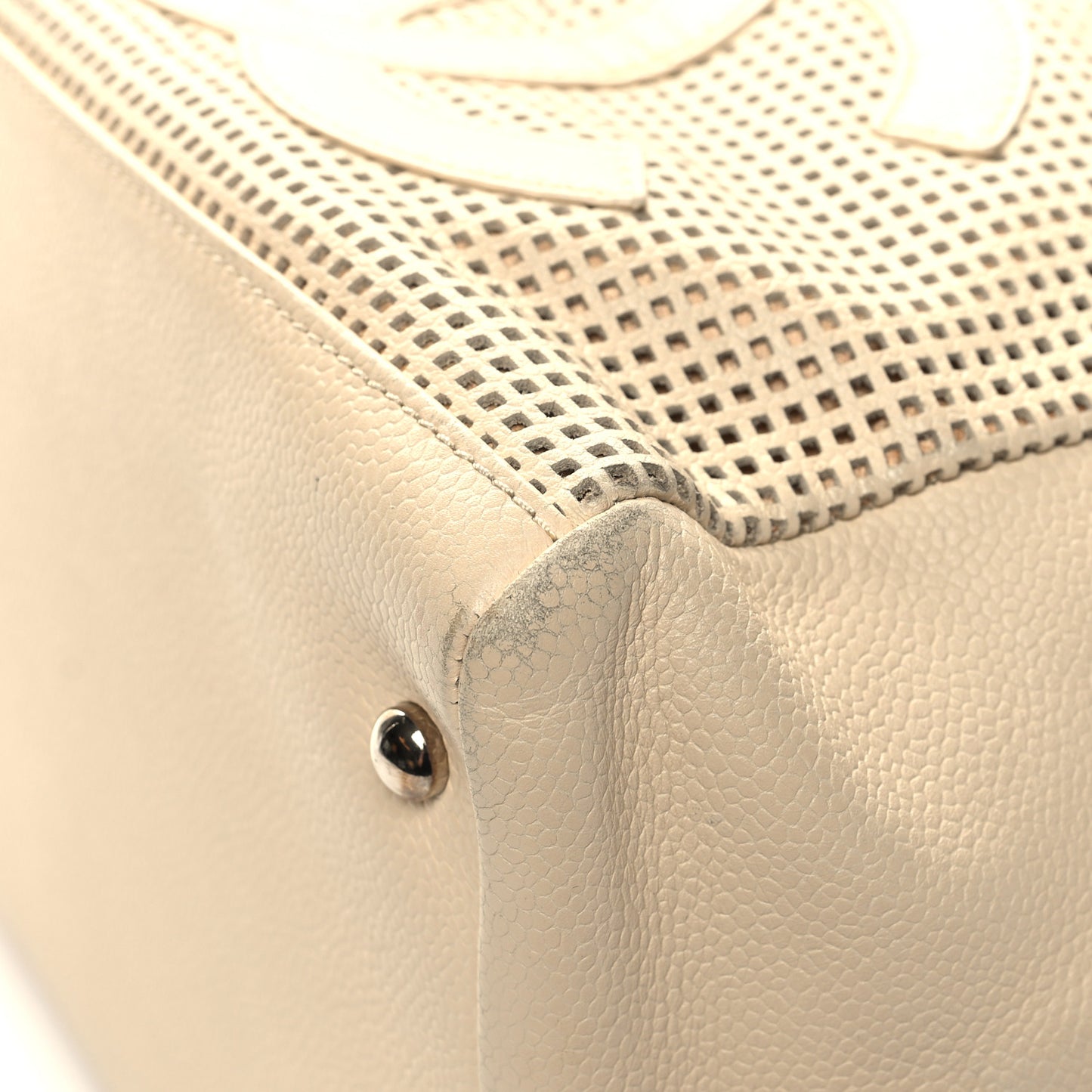 Caviar Perforated Bowler Beige