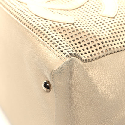 Chanel Caviar Perforated Bowler Beige 10 of 14
