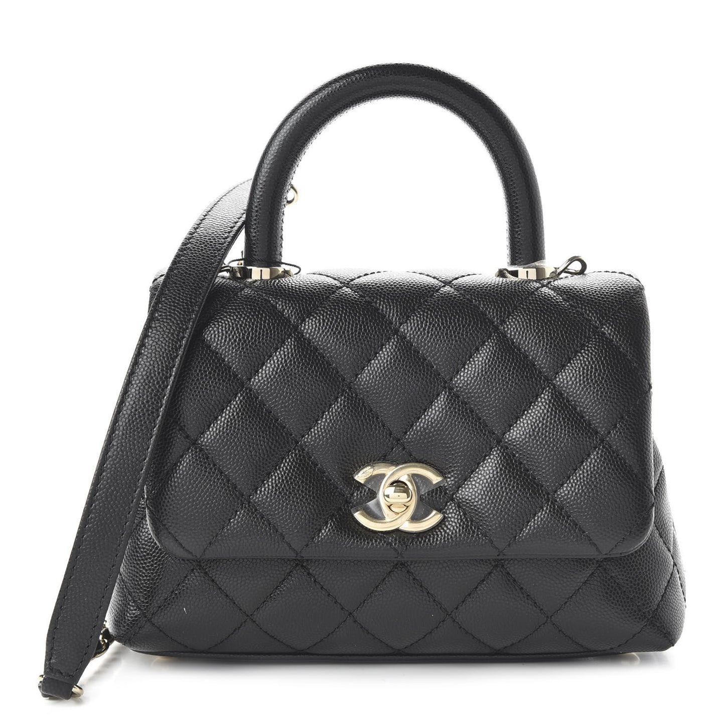 Caviar Quilted Extra Mini Coco Handle Flap Black