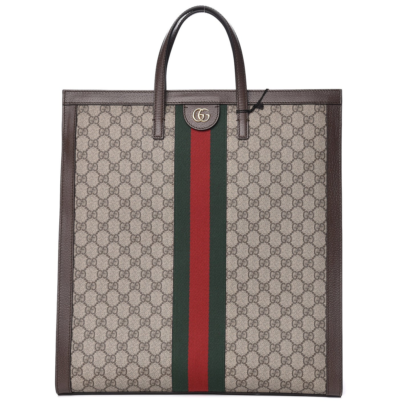 GG Supreme Monogram Web Ophidia Vertical Tote Brown
