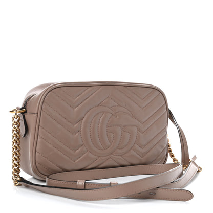 Gucci Calfskin Matelasse Small GG Marmont Chain Shoulder Bag Porcelain Rose 2 of 4