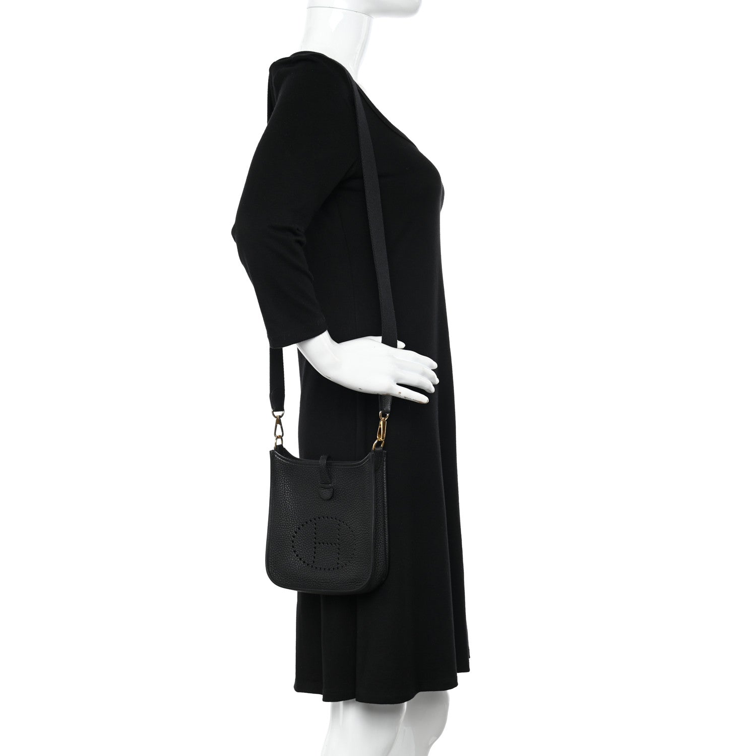 Hermes Taurillon Clemence Evelyne TPM Black 2 of 11