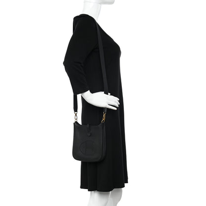 Hermes Taurillon Clemence Evelyne TPM Black 2 of 11