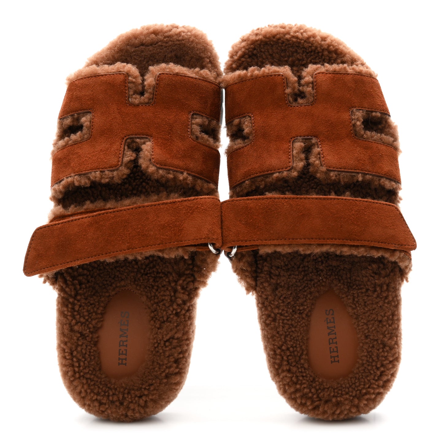 Suede Goatskin Shearling Womens Chypre Sandals 38 Gold