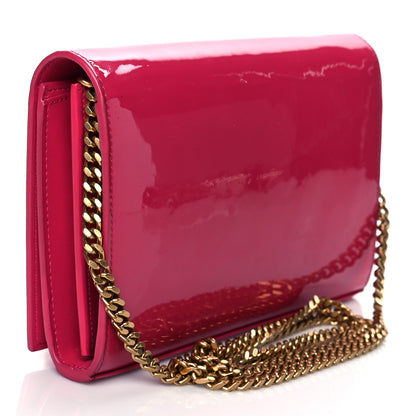 Saint Laurent Patent Calfskin Monogram Kate Wallet On Chain Fresh Fuxia 3 of 9