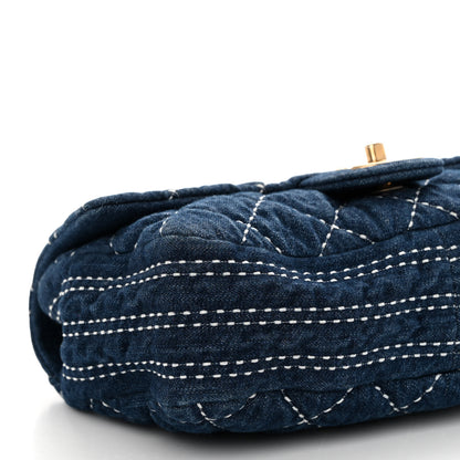 Chanel Denim Quilted Medium Denim Trip Single Flap Blue 8 of 9