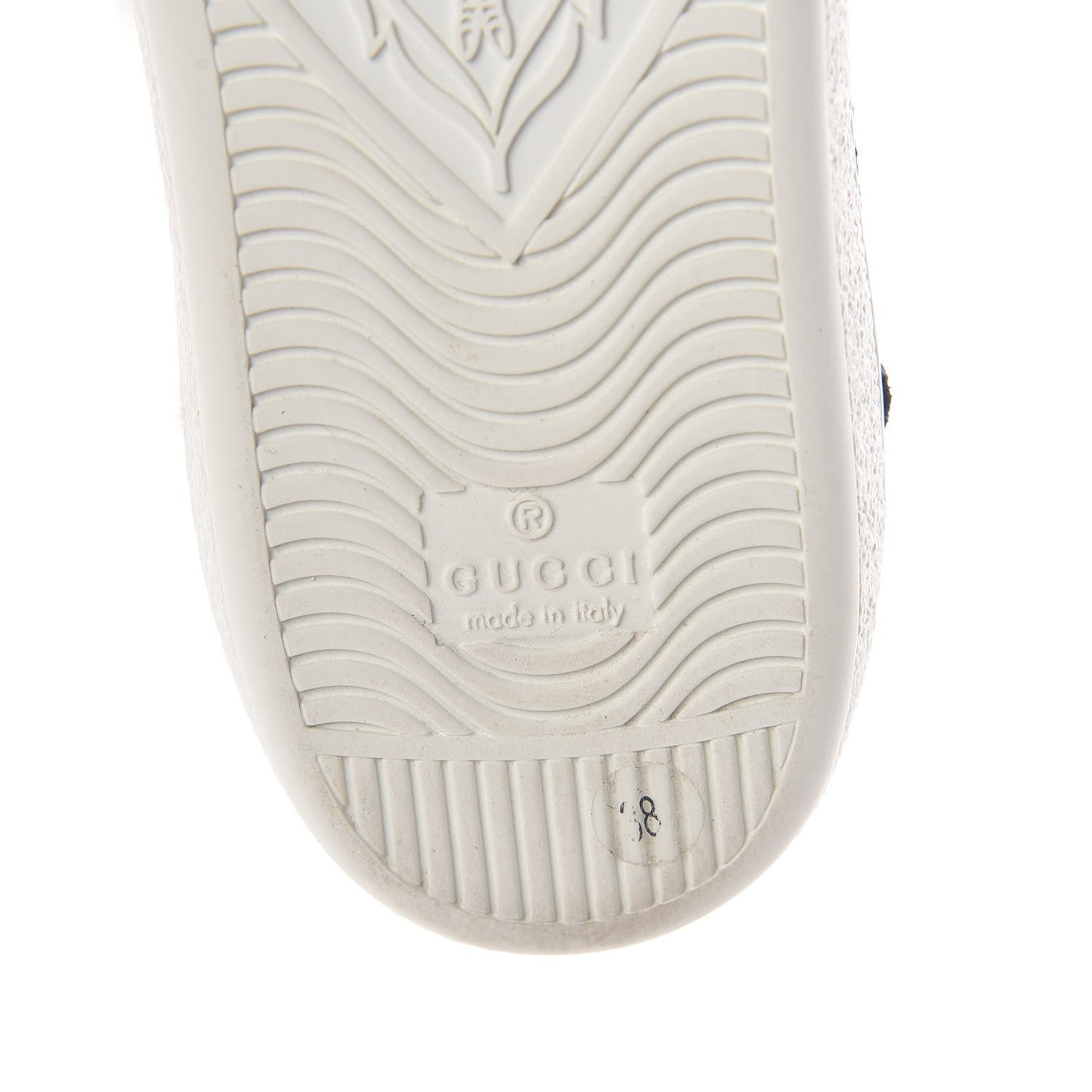 Calfskin Web Floral Embroidered Womens Ace Sneakers 38 White