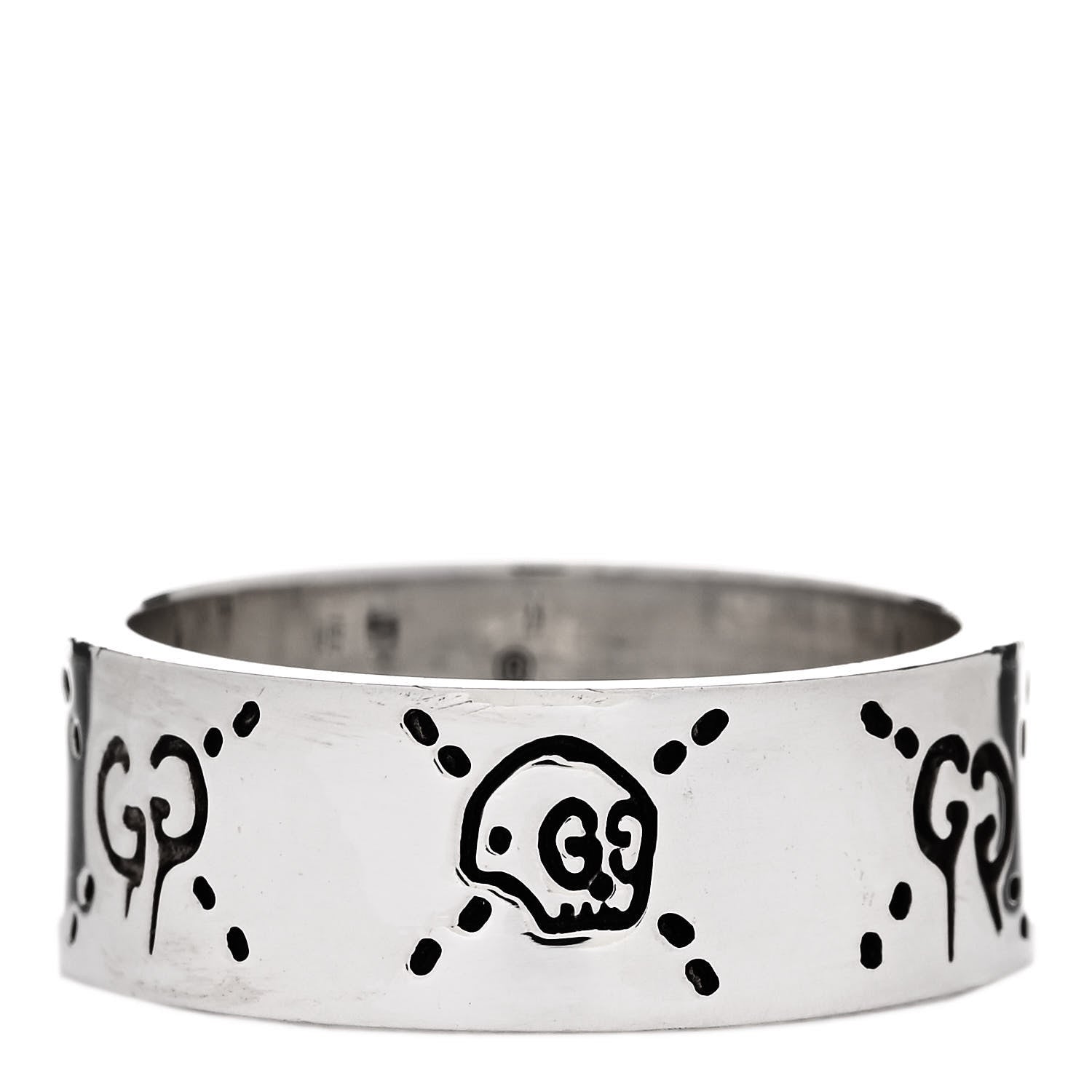 Gucci Sterling Silver GucciGhost Hamlet Skull Ring 63 10.5 1 of 6