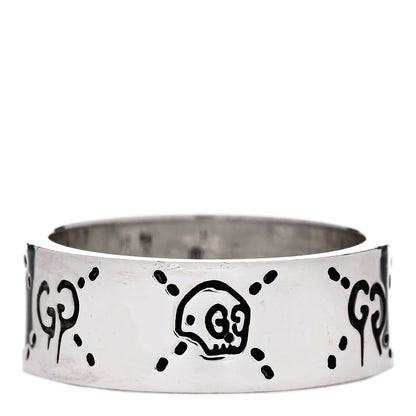 Gucci Sterling Silver GucciGhost Hamlet Skull Ring 63 10.5 1 of 6