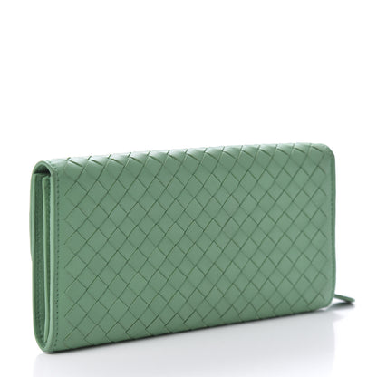 Bottega Veneta Nappa Intrecciato Continental Flap Wallet Mint Green 3 of 9