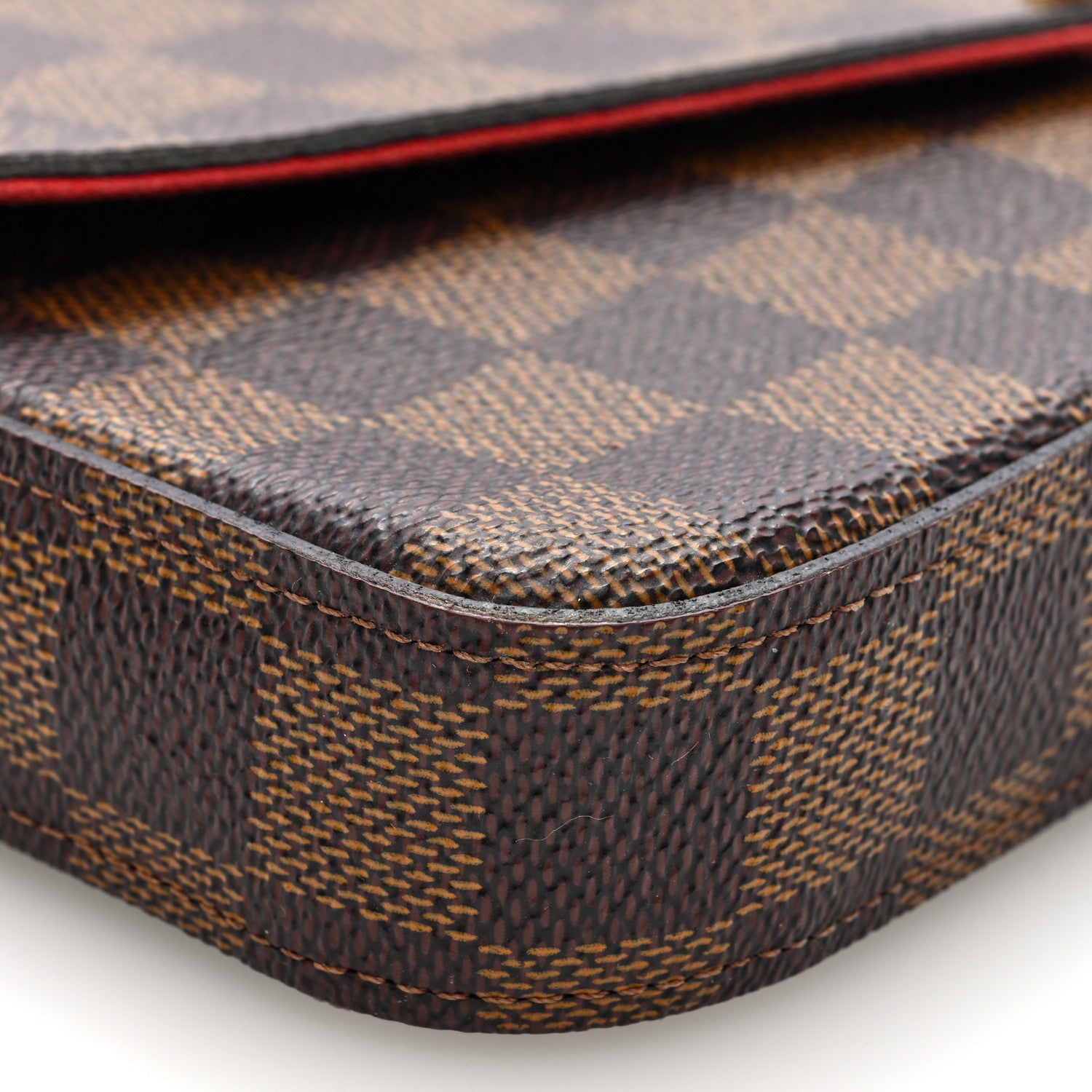 Louis Vuitton Damier Ebene Pochette Felicie Chain Wallet 9 of 10