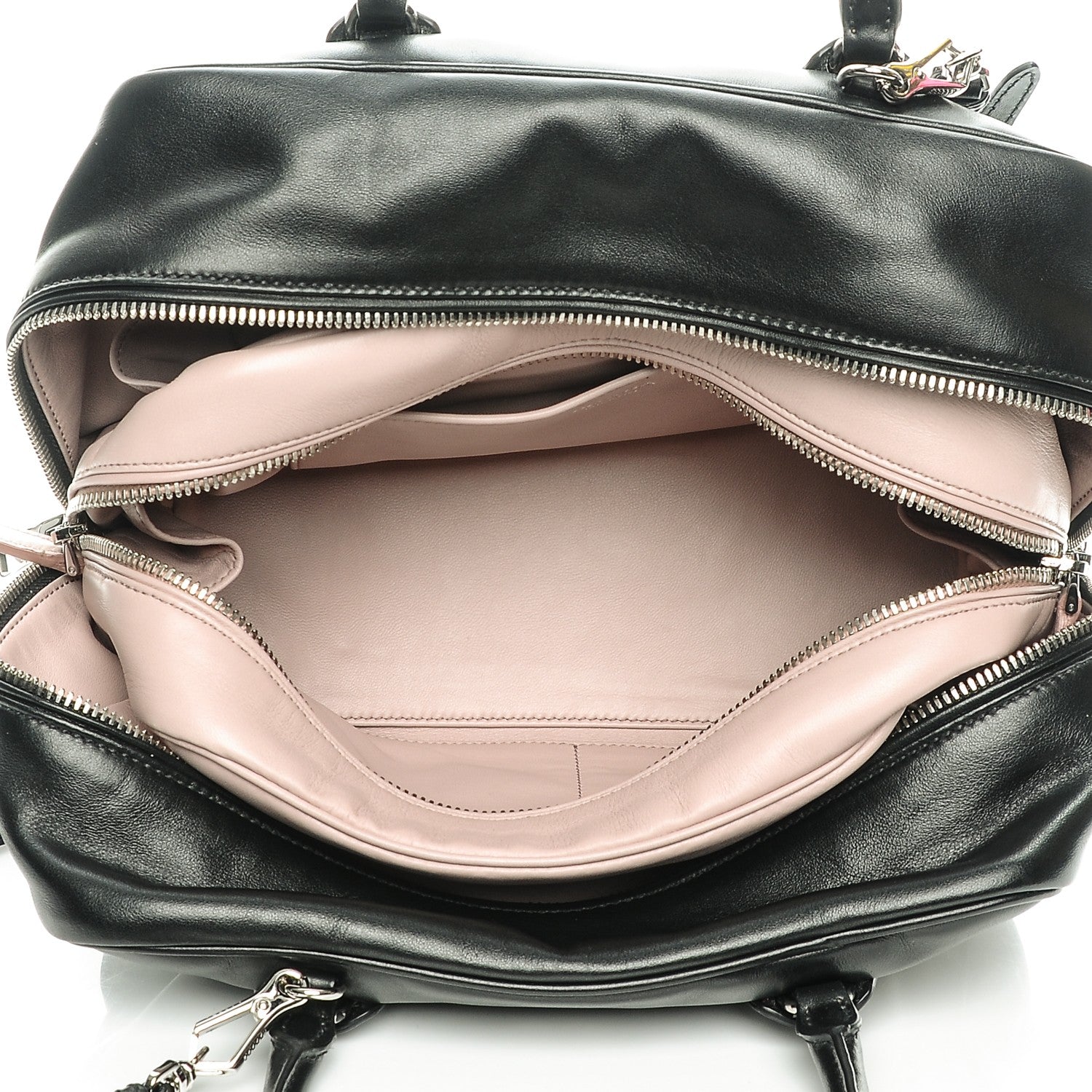 Prada Soft Calf Medium Inside Tote Black Mughetto 5 of 8