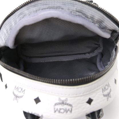 MCM Visetos Side Stud X-Mini Stark Bebe Boo Backpack White 6 of 8