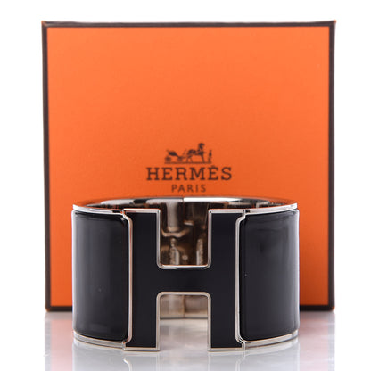 Hermes Enamel Extra Wide Clic Clac H Bracelet PM Black 5 of 5
