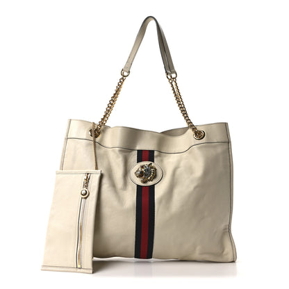 Gucci Calfskin Large Rajah Chain Tote White 3 of 11