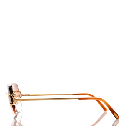 Cartier Metal C Decor 140 Square Sunglasses Gold Amber 3 of 8