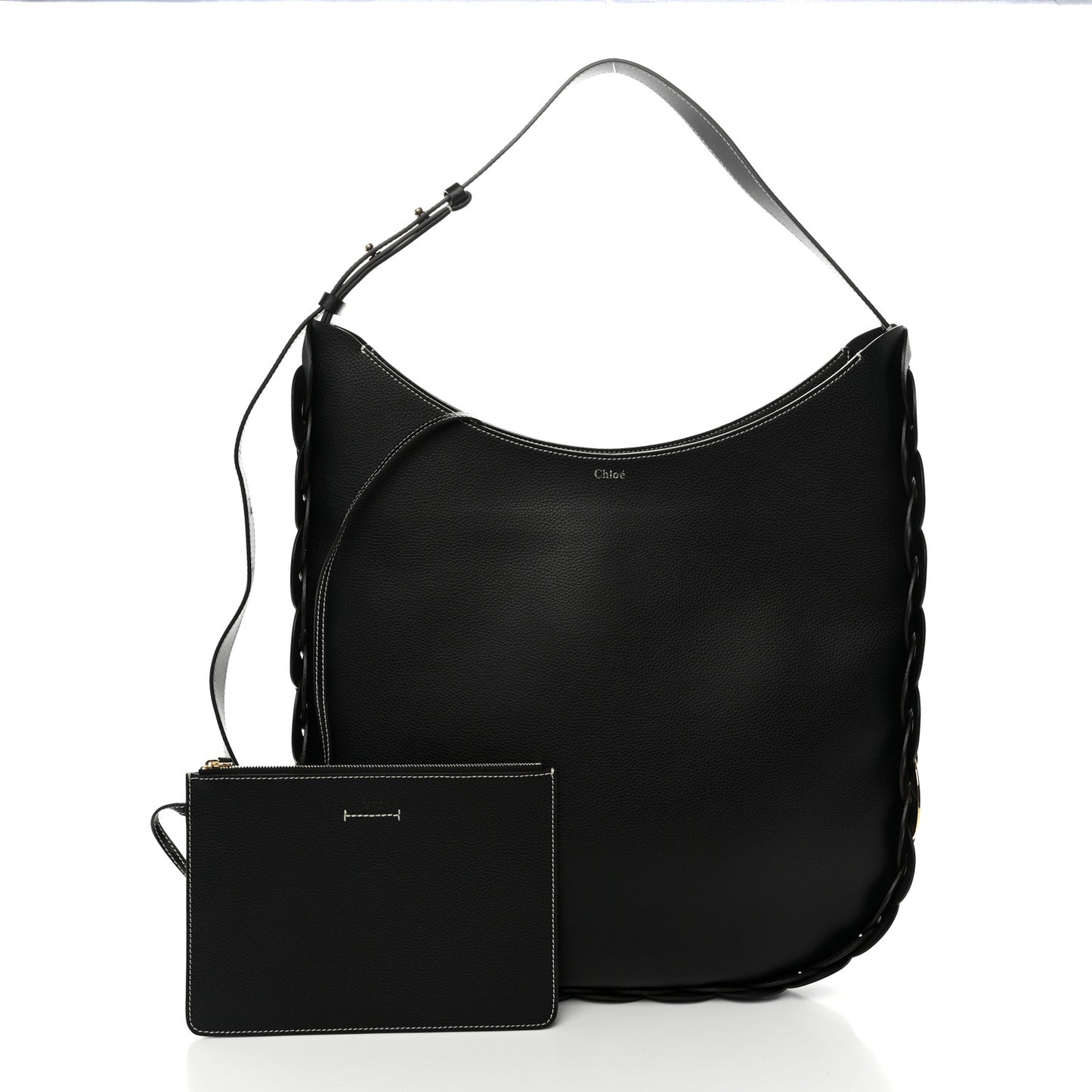 Small Grain Smooth Calfskin Large Darryl Hobo Black