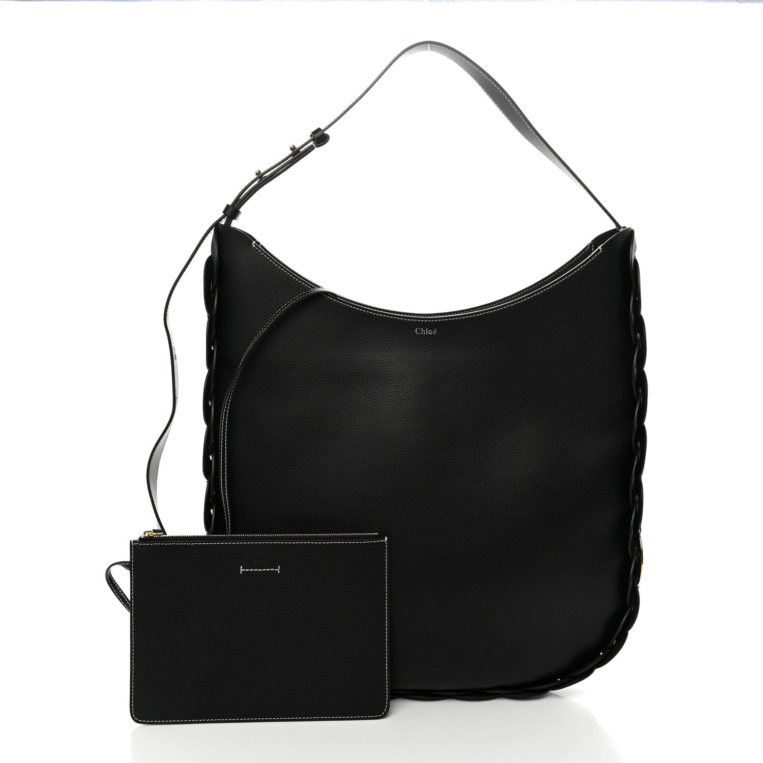 Chloe Small Grain Smooth Calfskin Large Darryl Hobo Black 3 of 10
