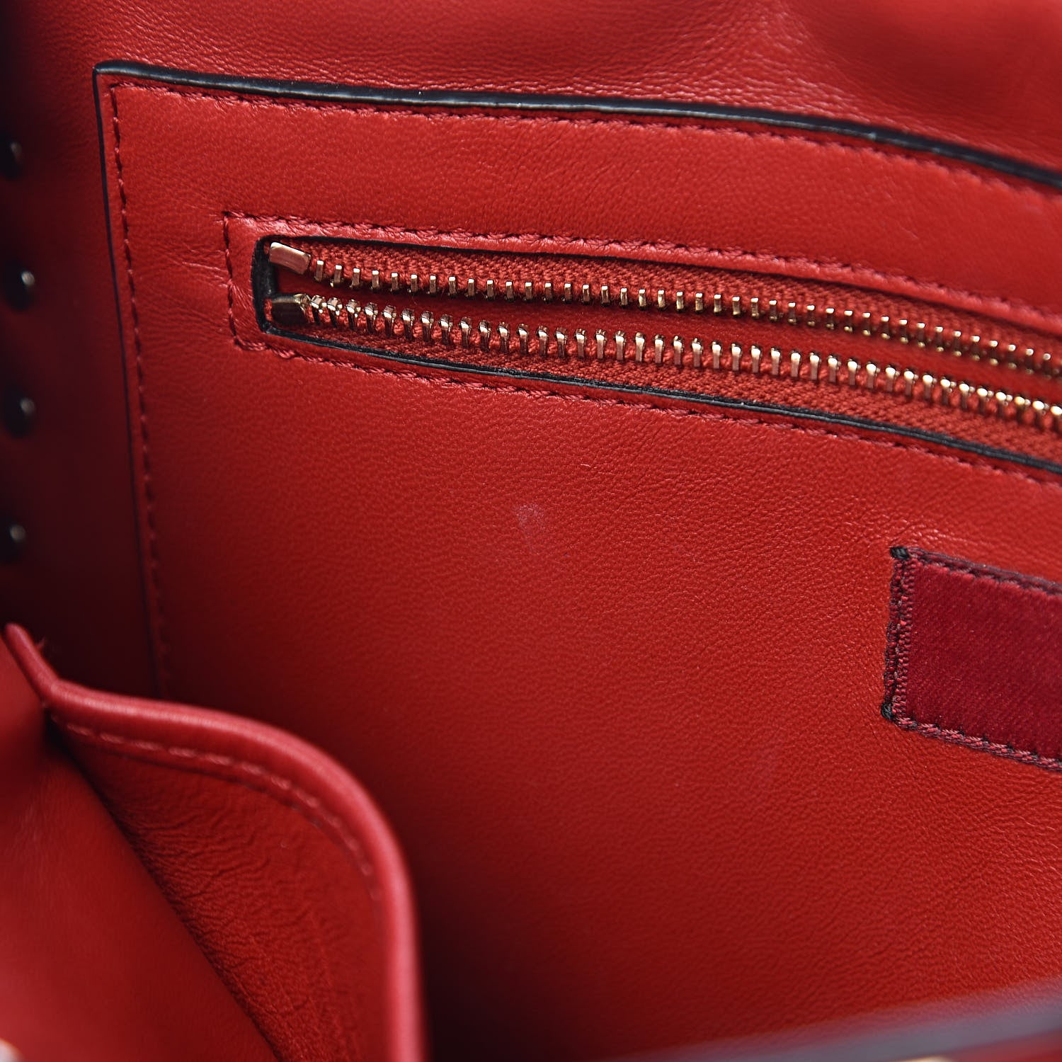 Valentino Garavani Lambskin Large Rockstud Spike Shoulder Bag Red 7 of 12