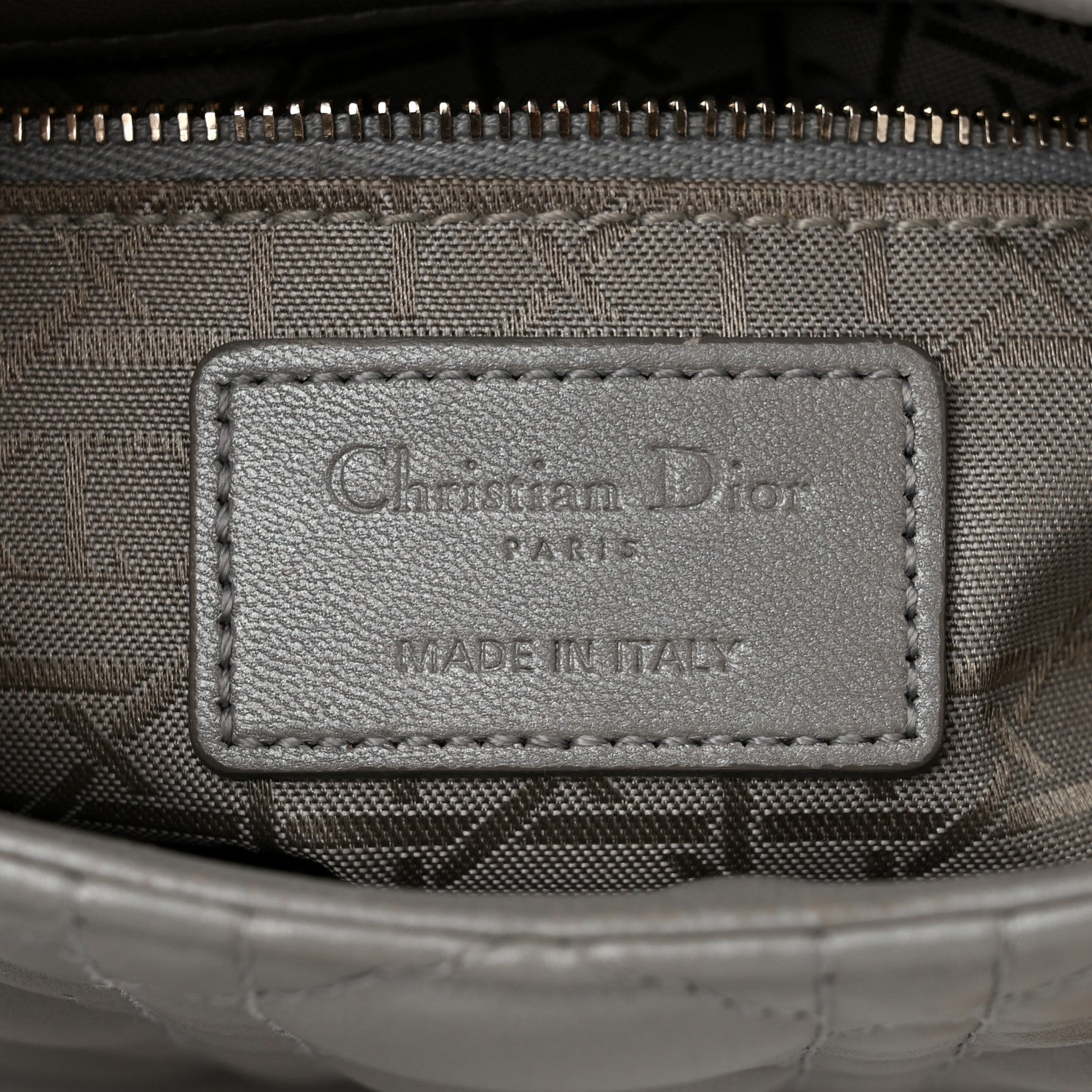 Christian Dior Metallic Lambskin Cannage Mini Lady Dior Grey 5 of 9