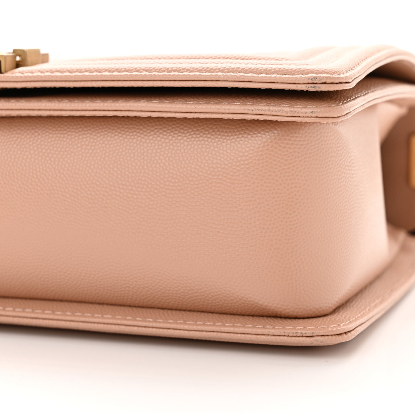 Caviar Quilted New Medium Boy Flap Beige