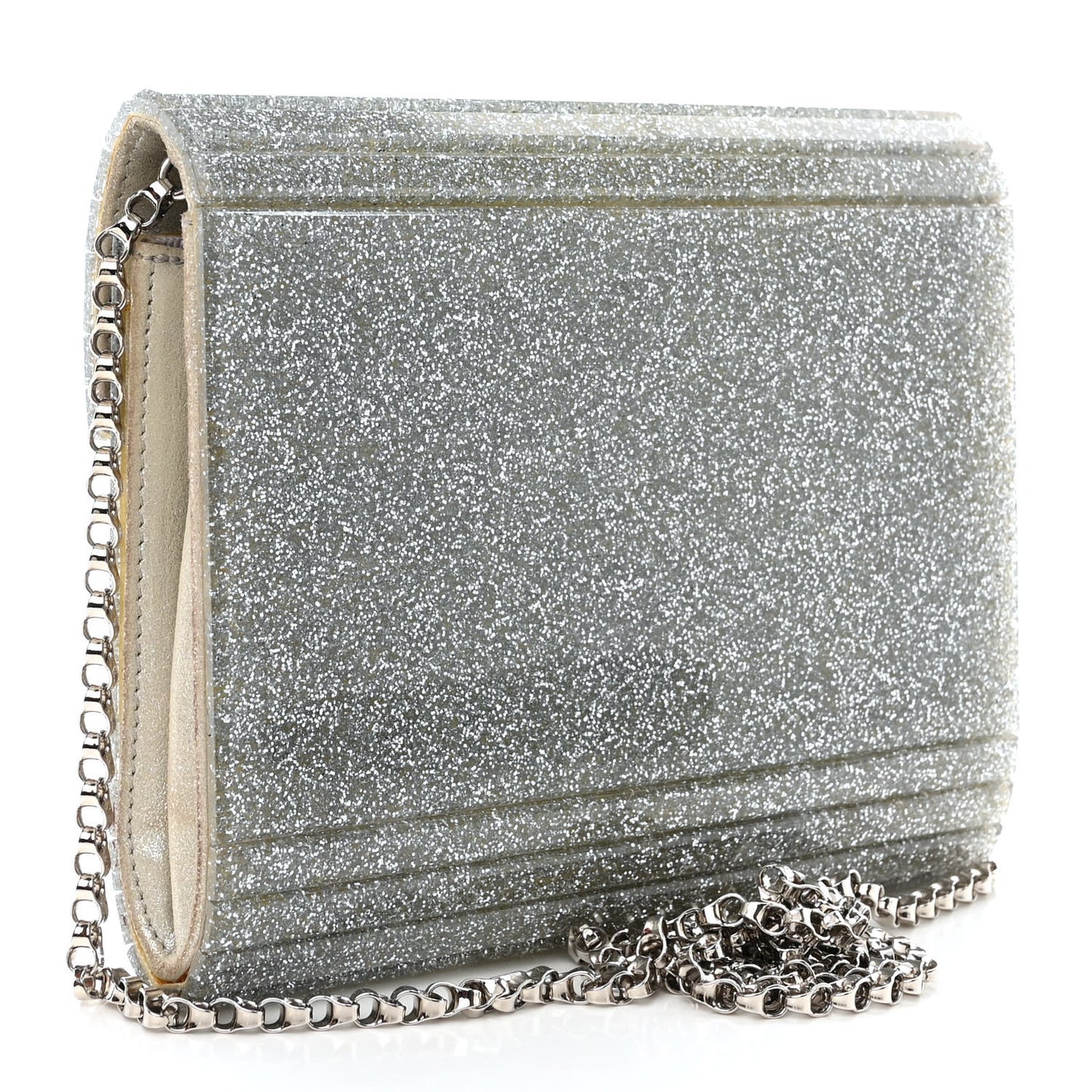 Acrylic Glitter Candy Clutch Silver