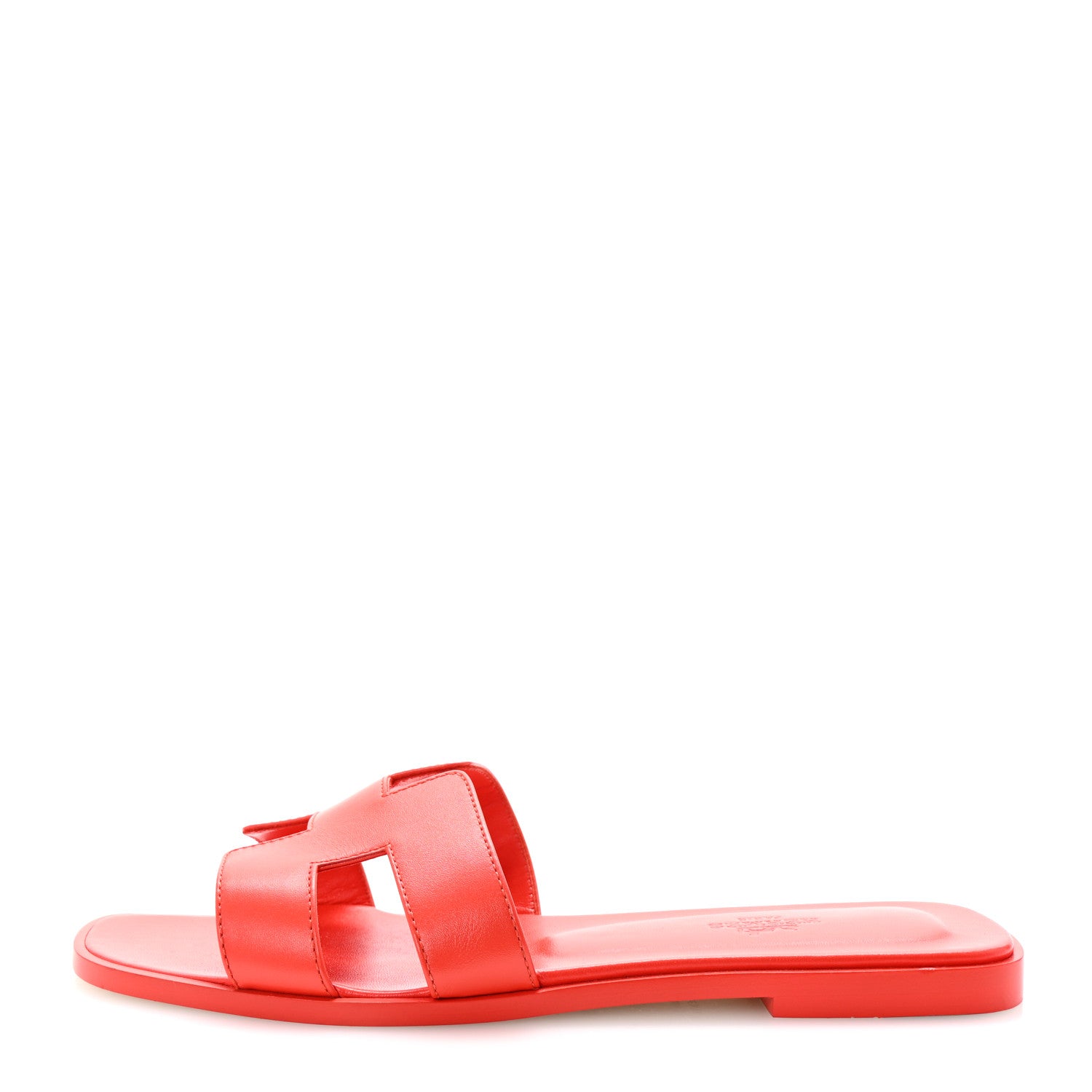 Hermes Box Calfskin Oran Sandals 39 Rouge Jaipur 1 of 9