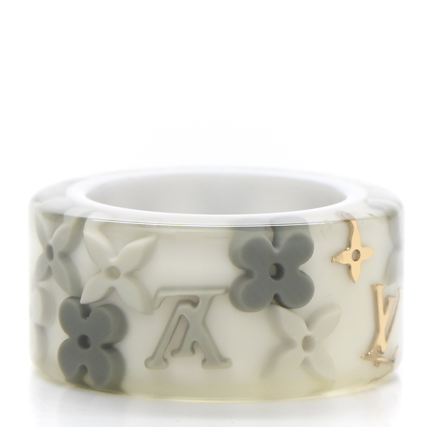 Louis Vuitton Resin Monogram Farandole Ring M Grey 7 3 of 5