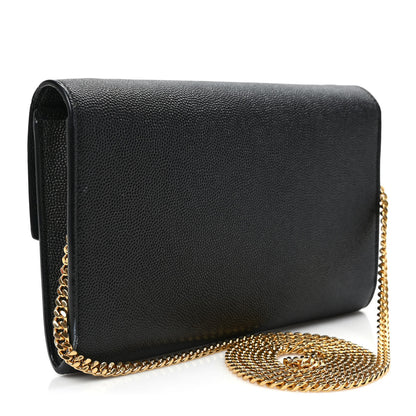 Saint Laurent Grain de Poudre Uptown Chain Wallet Black 3 of 10