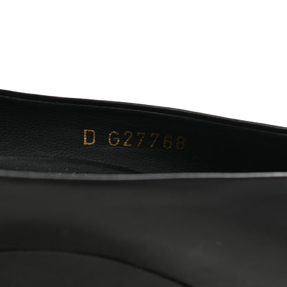 Chanel Calfskin Chain Peep Toe Wedge Pumps 39.5 Black 8 of 13
