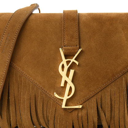 Saint Laurent Suede Fringe Baby Monogram Satchel Light Ocre 10 of 10