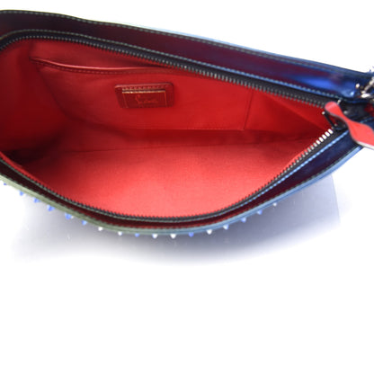 Christian Louboutin Patent Scarabe Loubiposh Spikes Chain Clutch Ocean Amazon 5 of 11