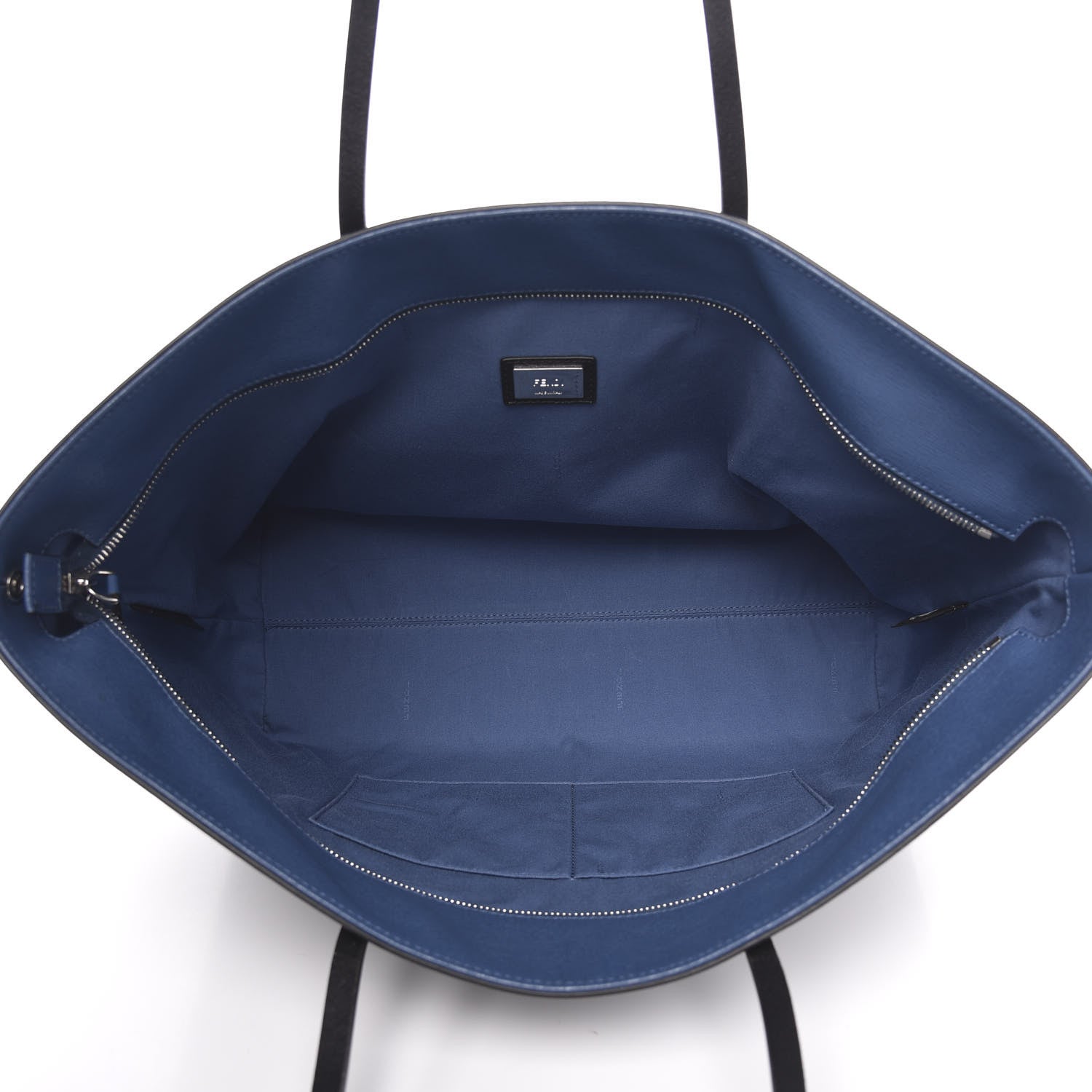 Fendi Vitello Elite Cuoio Monster Buggies Medium Roll Tote Black Multicolor Blue Cobalto 5 of 11