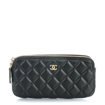 Chanel Lambskin Quilted Small Clutch With Chain Black 1 of 8