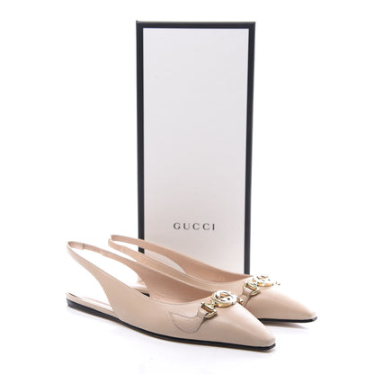 Gucci Malaga Kid Nappa Zumi Slingback Flats 38 Skin Rose 11 of 11