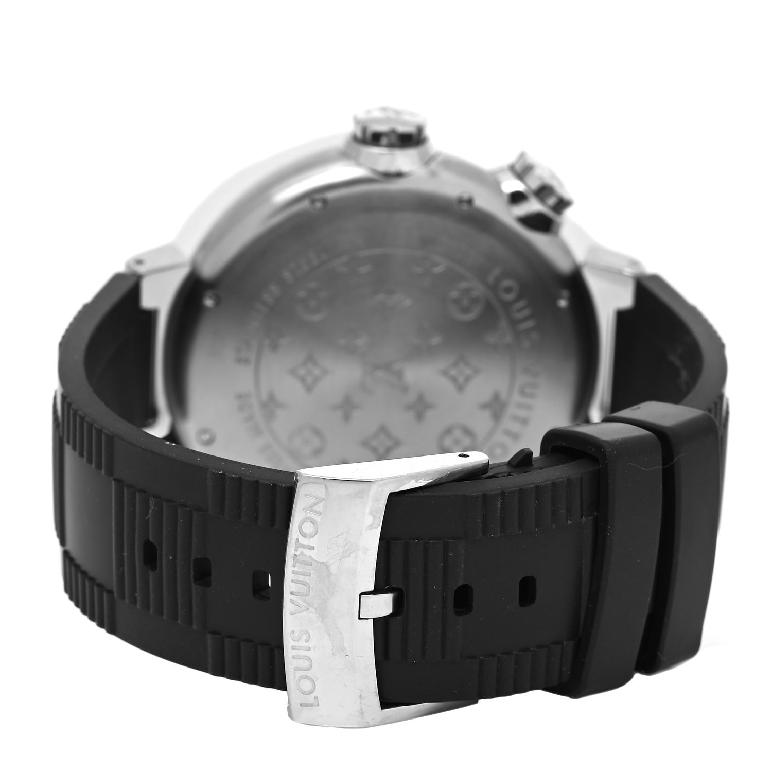 Louis Vuitton Stainless Steel Rubber 44mm Tambour Diver Automatic Watch Black 3 of 5