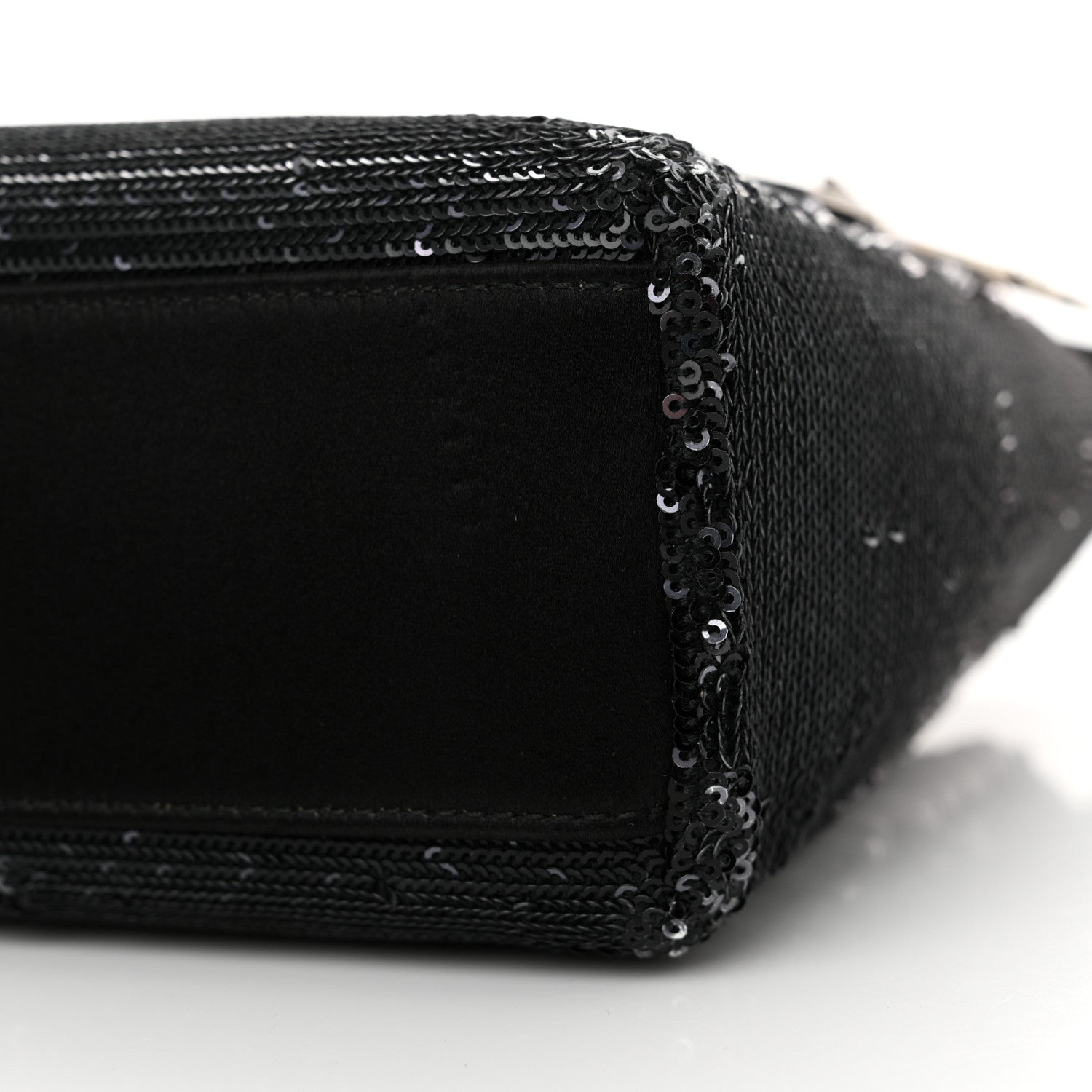 Christian Dior Satin Sequin Gradient Mini Lady Dior Black Silver 9 of 12