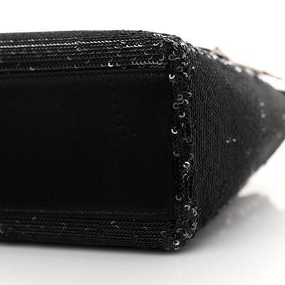 Christian Dior Satin Sequin Gradient Mini Lady Dior Black Silver 9 of 12
